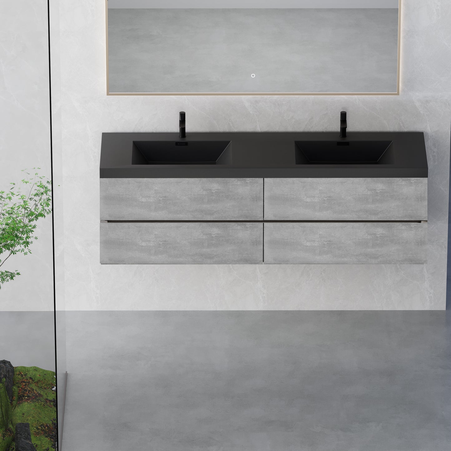 72" Edi - Modern Wall-mounted Bathroom Vanity