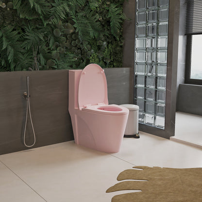 One-Piece Toilet T01, Dual Flush 1.1/1.6 GPF Matte Rose