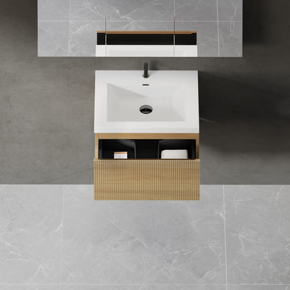 24" Liner - Floating Bathroom Vanity Natural Oak