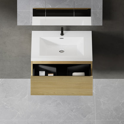 30" Liner - Floating Bathroom Vanity Natural Oak