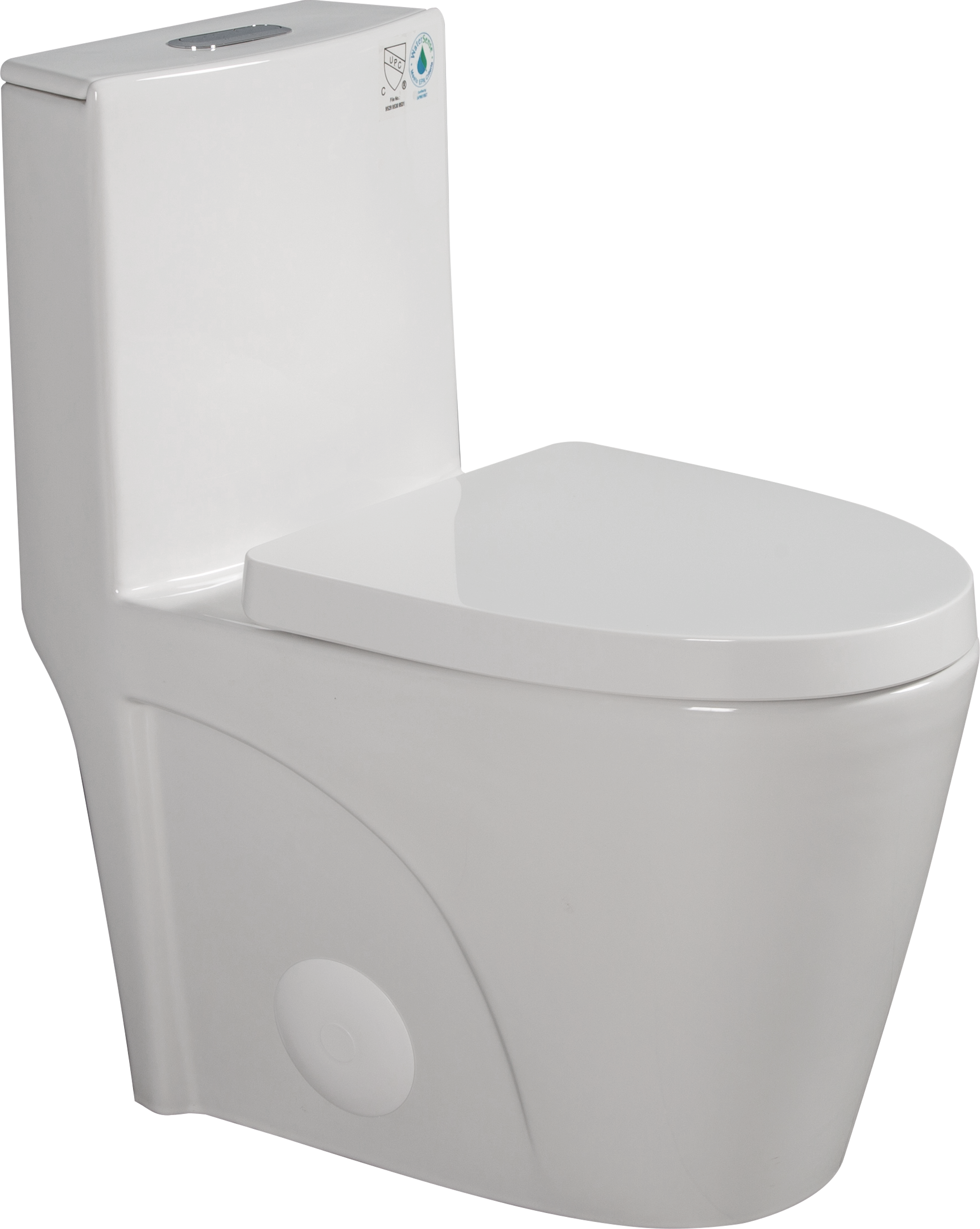 One-Piece Toilet, Dual-Flush 1.1/1.6 GPF, Elongated Comfort Height Bowl, Soft-Close Seat, Glossy White