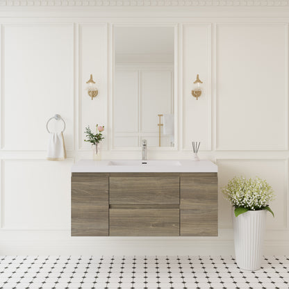 48" Angela - Floating Bathroom Vanity Ash Grey V11-48AG