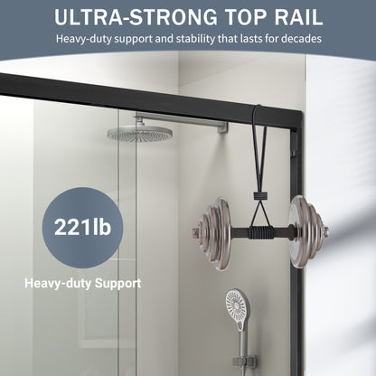 44" - 48" W x 72" H Semi-Frameless Double Sliding Shower Door, D03-48