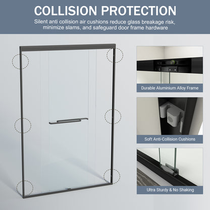 44" - 48" W x 72" H Semi-Frameless Double Sliding Shower Door, D03-48
