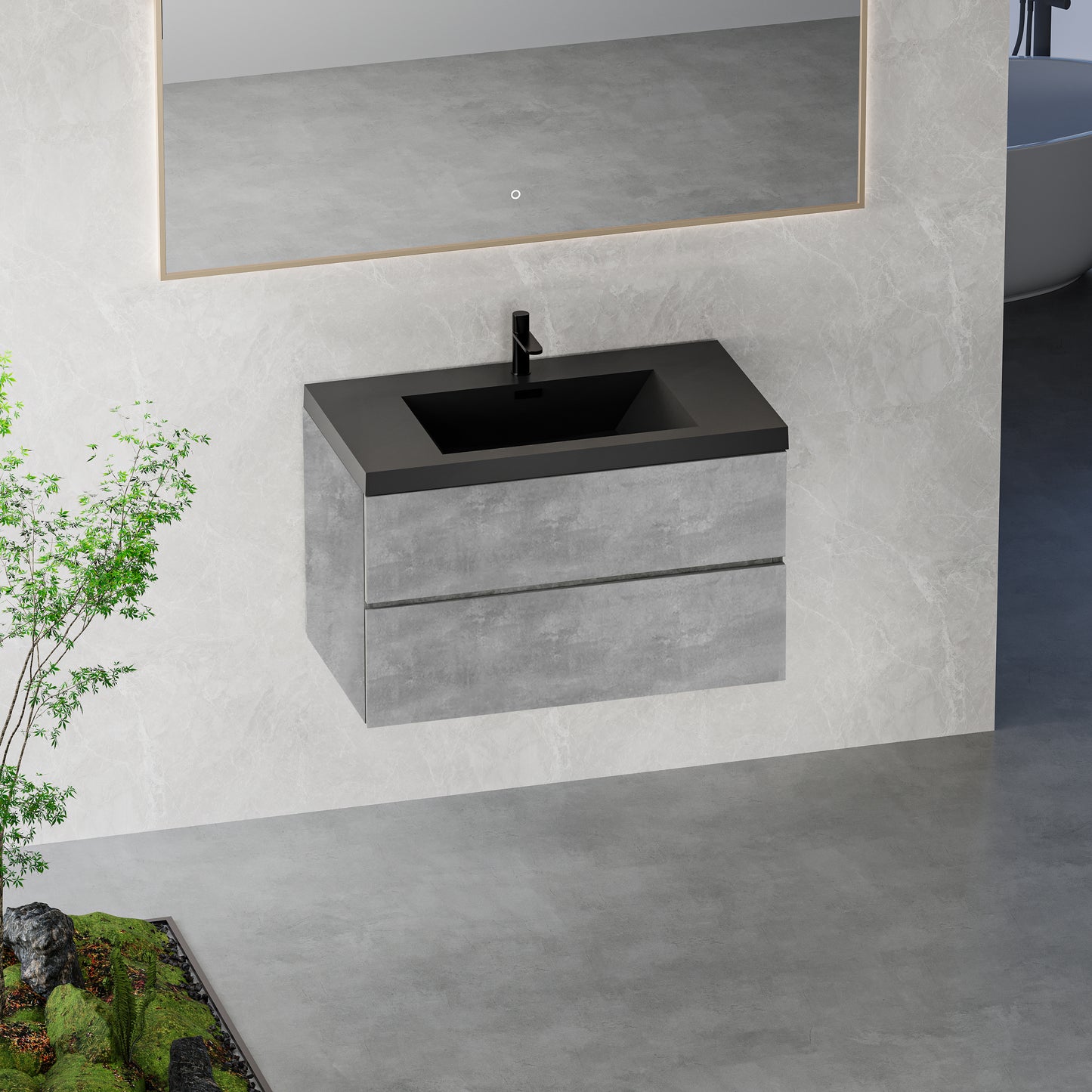 36" Edi - Modern Wall-mounted Bathroom Vanity
