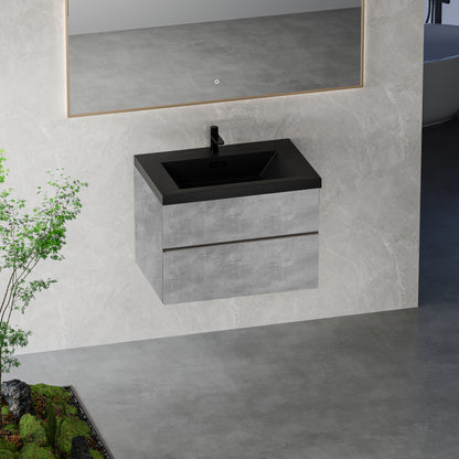 30" Edi - Modern Wall-mounted Bathroom Vanity V12-30GR