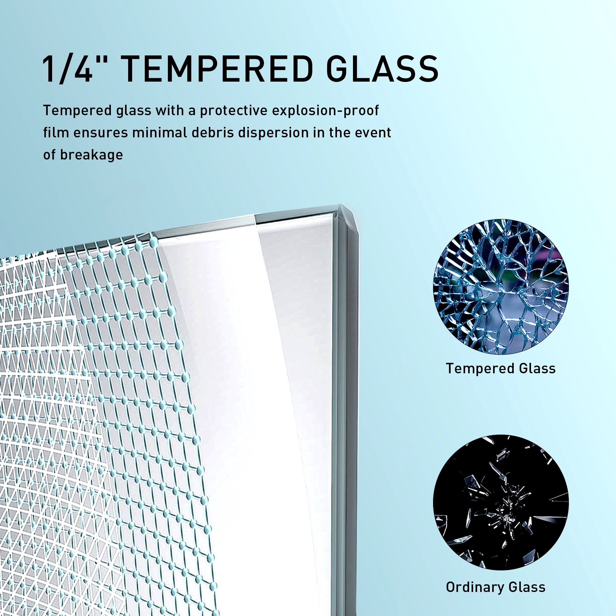 56–60" W x 76" H Frameless Soft-Close Sliding Shower Door, 1/4" Tempered Glass, Chrome