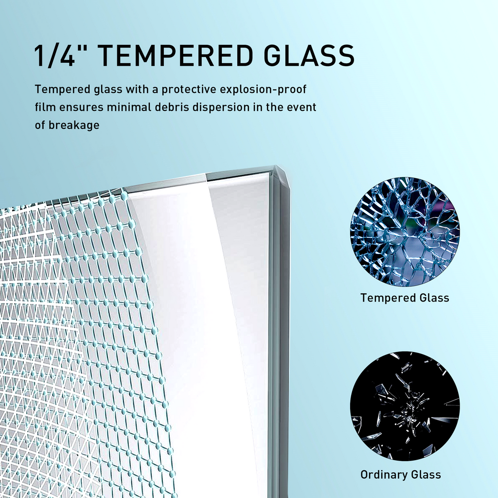 56–60" W x 76" H Frameless Soft-Close Single Sliding Shower Door, 1/4" Tempered Glass, Brushed Nickel
