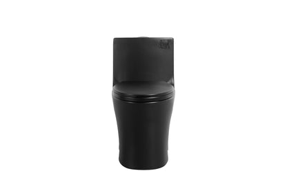 One-Piece Toilet T02, Dual Flush 1.1/1.6 GPF Matte Black