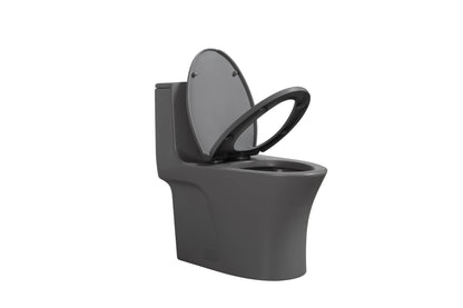 One-Piece Toilet T02, Dual Flush 1.1/1.6 GPF Light Grey