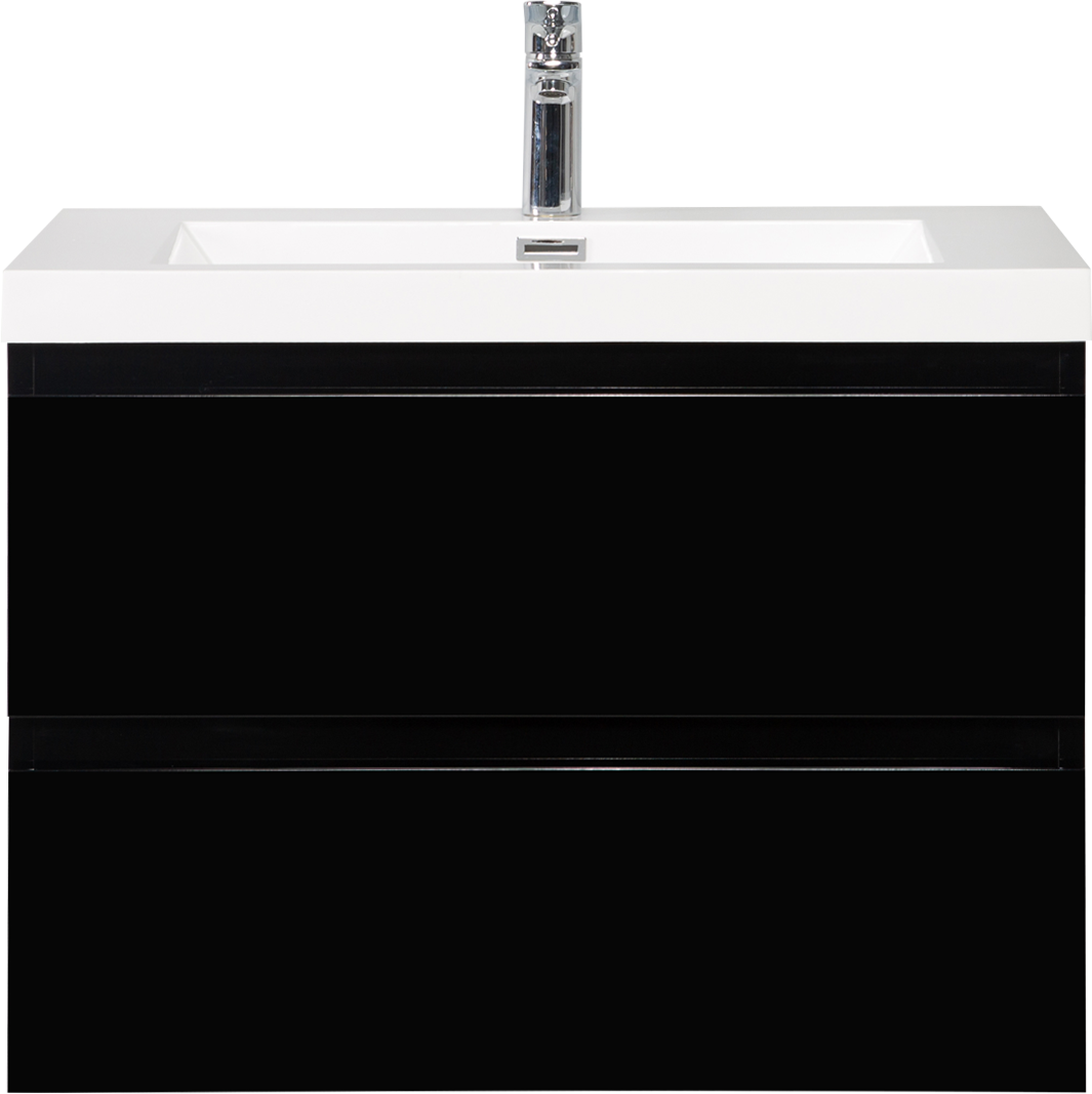 30" Angela - Floating Bathroom Vanity Glossy Black