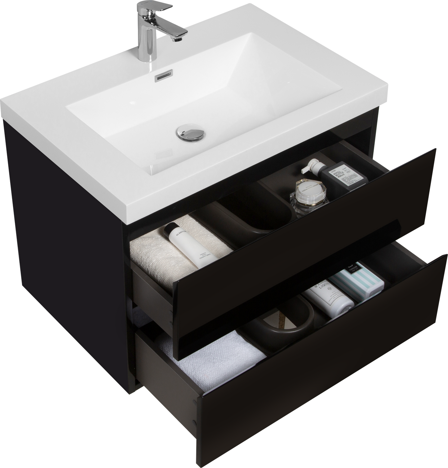 30" Angela - Floating Bathroom Vanity Glossy Black