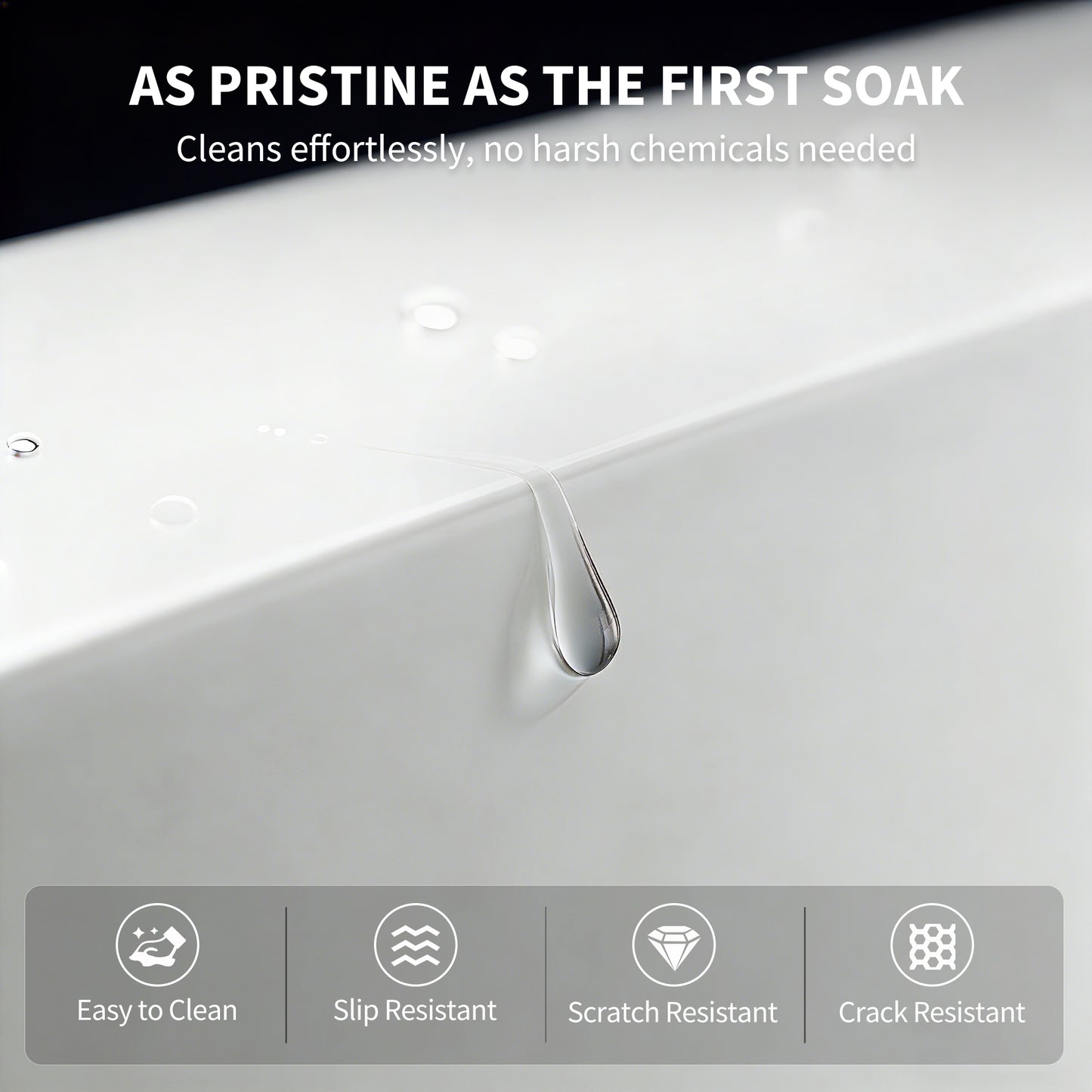 59" Freestanding Stone Resin Deep Soaking Bathtub S03-59