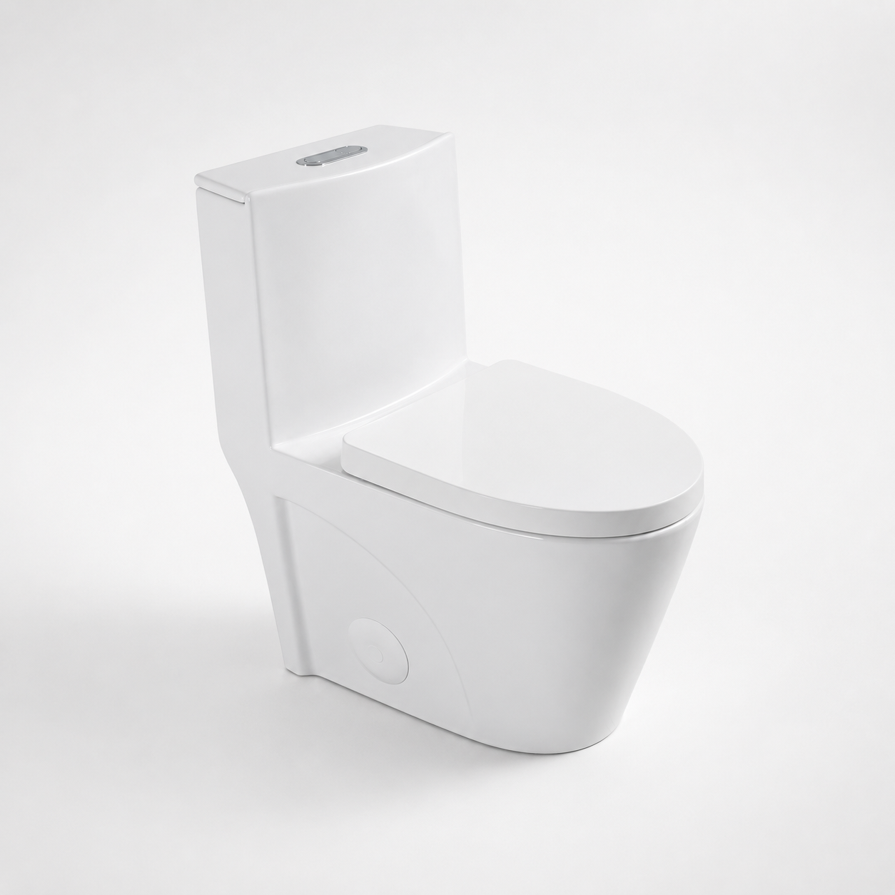 One-Piece Toilet T01, Dual Flush 1.1/1.6 GPF Glossy White