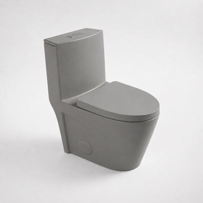 One-Piece Toilet T01, Dual Flush 1.1/1.6 GPF Light  Grey