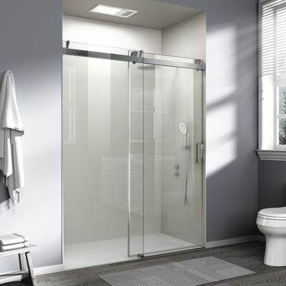 56" – 60" W x 76" H Frameless Soft-Close Single Sliding Shower Door, D01-60
