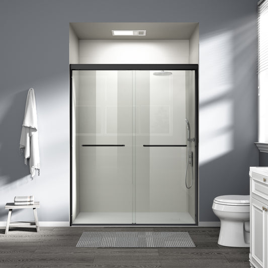 56" - 60" W x 72" H Semi-Frameless Double Sliding Shower Door, D03-60