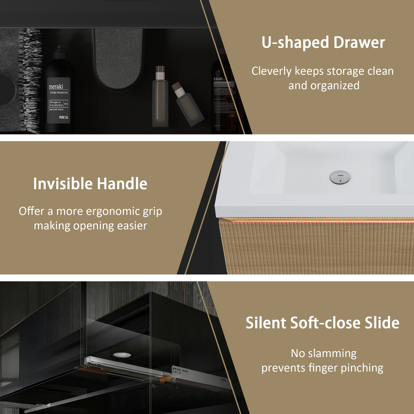 30" Liner - Floating Bathroom Vanity Natural Oak