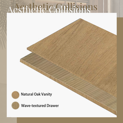 42" Liner - Floating Bathroom Vanity Natural Oak