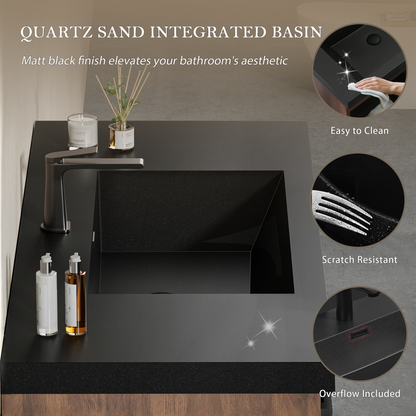 24" Liner - Floating Bathroom Vanity Smoked Walnut & lnk Black