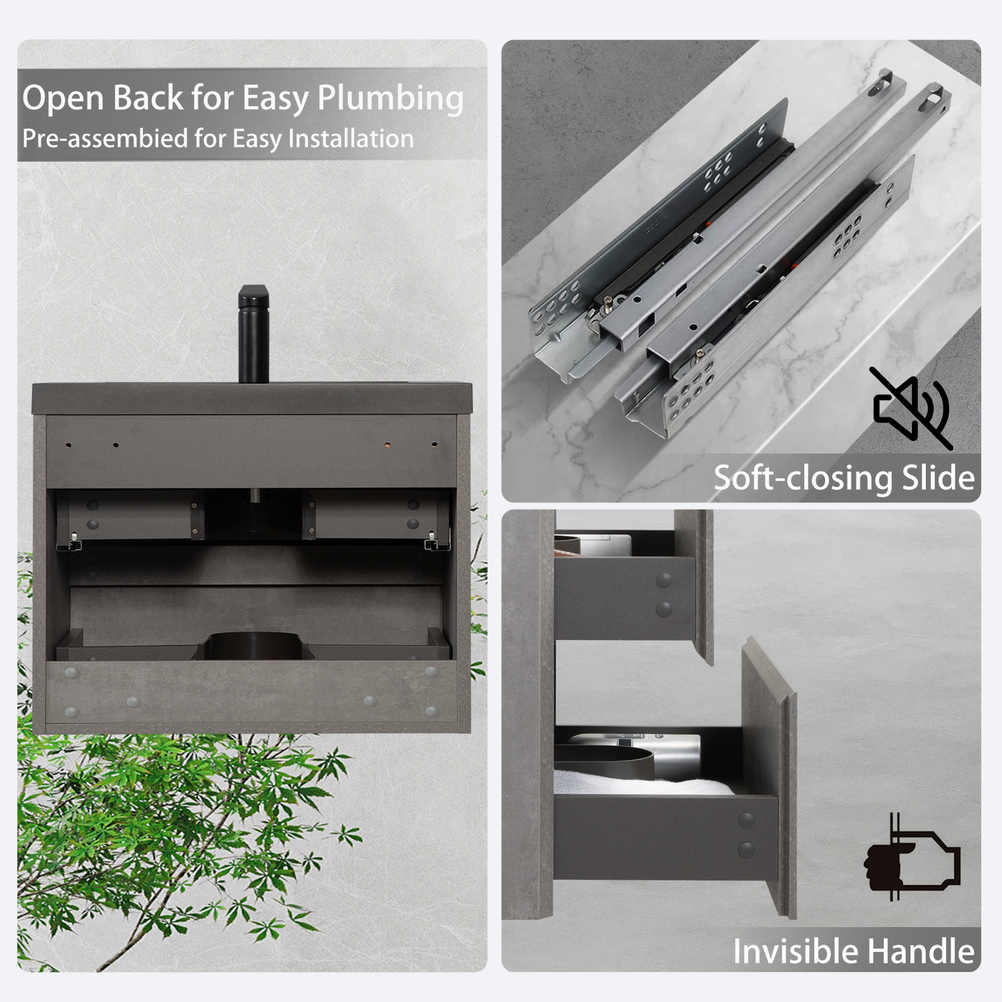 30" Edi - Modern Wall-mounted Bathroom Vanity