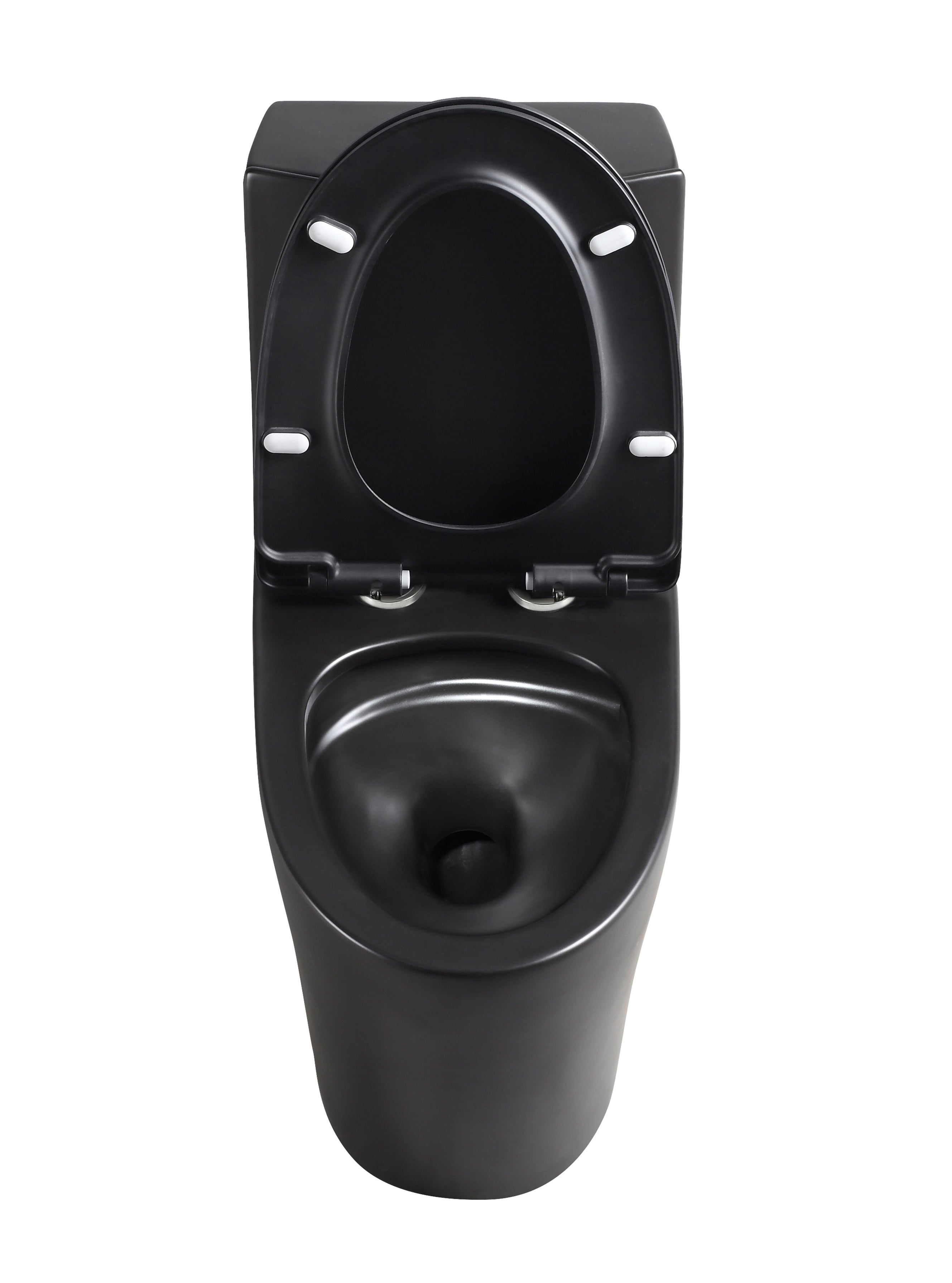One-Piece Ceramic Toilet, Dual-Flush 1.1/1.6 GPF, Adjustable 0.8/1.28 GPF, Comfort Height Elongated, Soft-Close, Matte Black