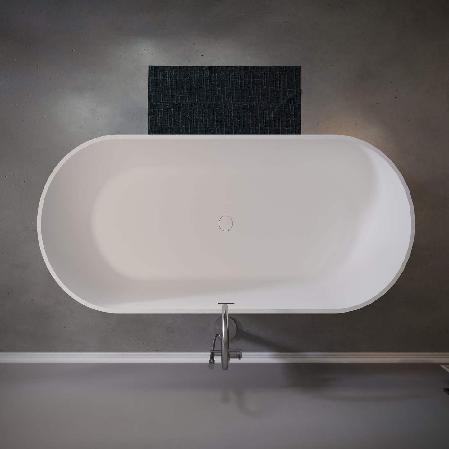 59" Freestanding Stone Resin Deep Soaking Bathtub S03-59