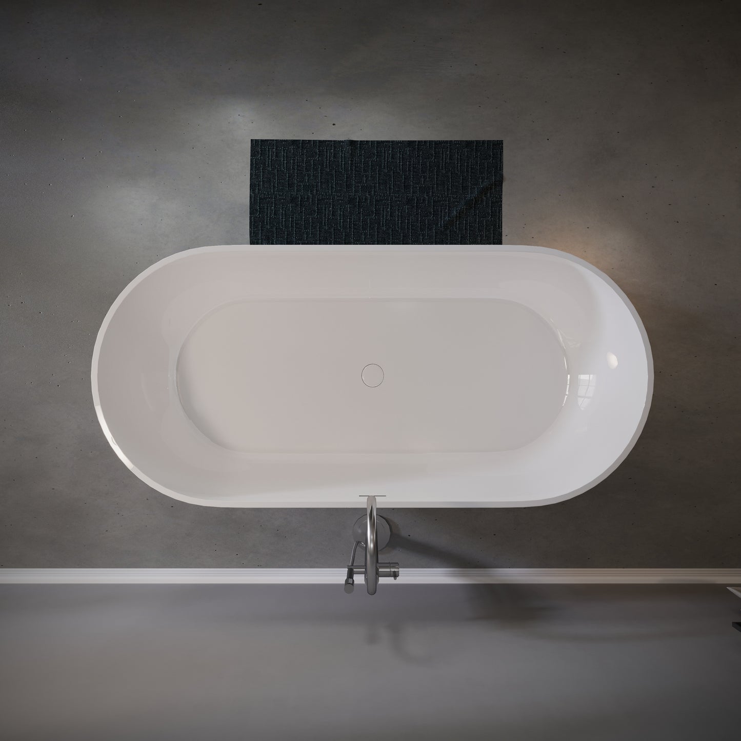 63" Freestanding Stone Resin Deep Soaking Bathtub S03-63