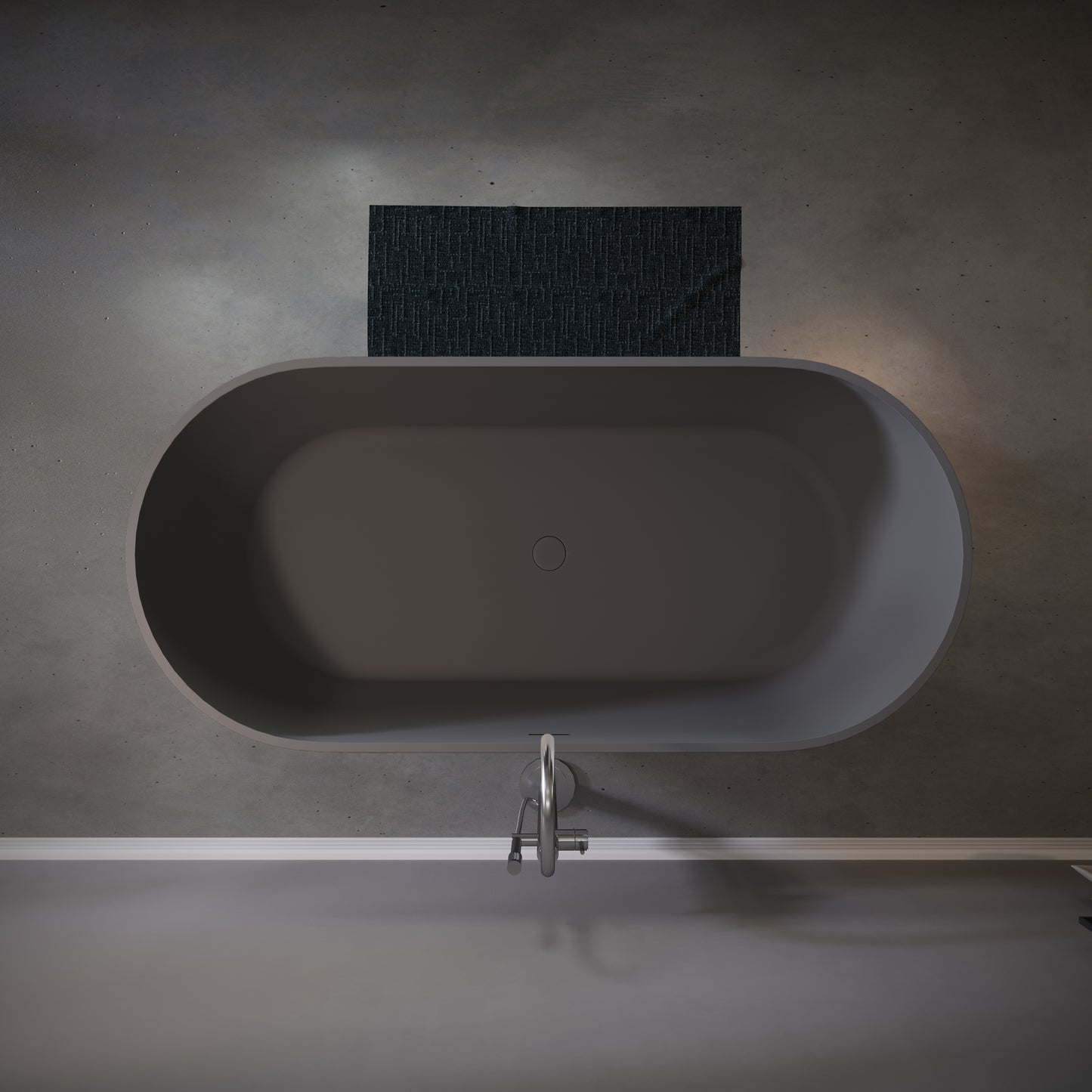 63" Freestanding Stone Resin Deep Soaking Bathtub S03-63