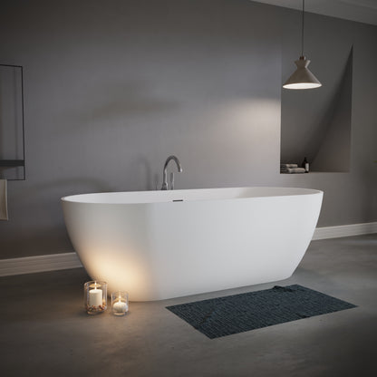 63" Freestanding Stone Resin Deep Soaking Bathtub S03-63