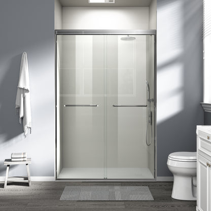 44" - 48" W x 72" H Semi-Frameless Double Sliding Shower Door, D03-48