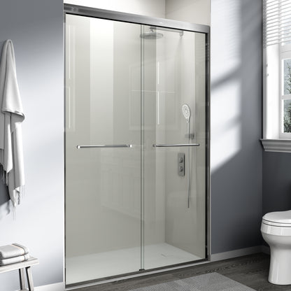 44" - 48" W x 72" H Semi-Frameless Double Sliding Shower Door, D03-48