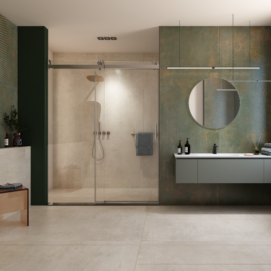 56–60" W x 76" H Frameless Soft-Close Single Sliding Shower Door, 1/4" Tempered Glass, Brushed Nickel